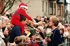 Images Dated 9th December 1992: Princess Diana, HRH The Princess of Wales, greets well-wishers during her visit to Tyne