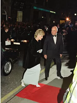 Images Dated 15th October 1996: Princess Diana, HRH The Princess of Wales, is greeted by Mr Mohamed Al Fayed at Harrods