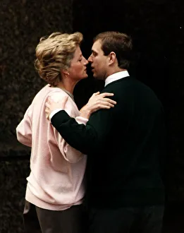 Princess Diana kissing Prince Andrew March 1990 Princess Diana kissing Prince Andrew March 1990
