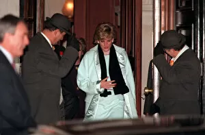 Princess Of Wales Collection: PRINCESS DIANA LEAVING THE LANESBOROUGH HOTEL AFTER GIVING A STAFF CHRISTMAS LUNCH BEING