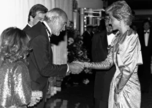Princess Diana meets actor Sean Connery at the film premiere of his latest film The Hunt Princess Diana meets actor Sean Connery at the film premiere of his latest film The Hunt