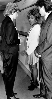 Images Dated 20th June 1986: Princess Diana meets American singer Tina Turner at a Wembley charity rock concert