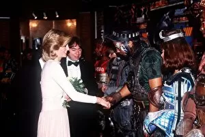 Princess Diana meets the cast of the musical Starlight Express with Andrew Lloyd Webber