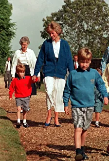 Princess Diana Gallery: PRINCESS DIANA, PRINCE WILLIAM AND PRINCE HARRY AT ALTHORP REHEARSAL FOR THE WEDDING