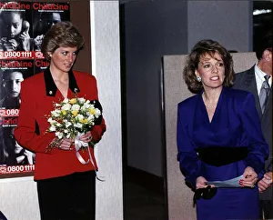 Princess Diana, the Princess Of Wales arrives to open the Childline Headquarters in Princess Diana, the Princess Of Wales arrives to open the Childline Headquarters in
