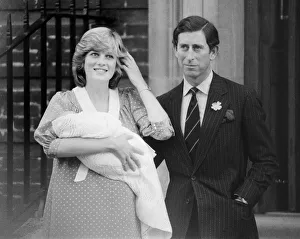 Princess Diana, the Princess of Wales holds her newborn baby son William with husband Princess Diana, the Princess of Wales holds her newborn baby son William with husband