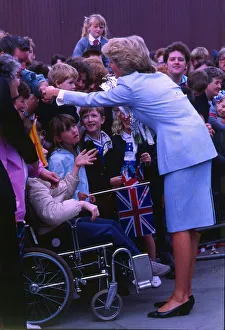 Princess Diana Princess of Wales shaking hands with the crowds on a visit to Glasgow Princess Diana Princess of Wales shaking hands with the crowds on a visit to Glasgow