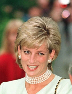 Images Dated 4th June 1996: Princess Diana smiles at the students of Northwestern University in Evanston as she