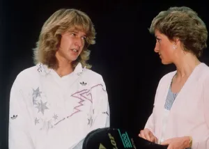 Princess Diana at the Vanderbilt Racquet Club in London prior to a doubles match with Princess Diana at the Vanderbilt Racquet Club in London prior to a doubles match with