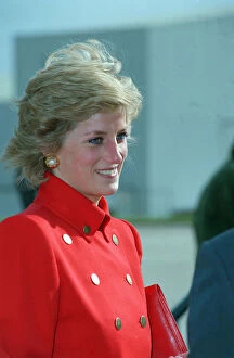 Princess Diana during a visit to RAF Wittering in Cambridgeshire, 25th October 1989