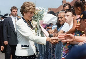 Images Dated 30th June 1993: Princess Diana visits Wales, Wednesday 30th June 1993. Our Picture Shows