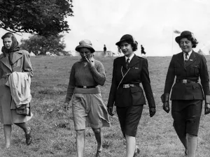 Princess Elizabeth at Cardiff Girl Guides meeting. June 1945 Princess Elizabeth at Cardiff Girl Guides meeting. June 1945