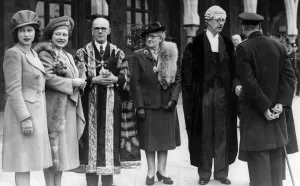 Princess Elizabeth, Queen Elizabeth, King George VI the Mayor of Neath, Councillor J Princess Elizabeth, Queen Elizabeth, King George VI the Mayor of Neath, Councillor J