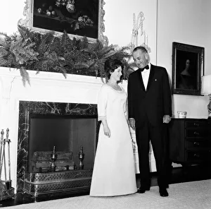 00489 Gallery: Princess Margaret - November 1965 with President Lyndon B Johnson at a reception at
