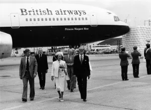 Princess Margaret on the tarmac at Heathrow, with BA Chairman Ross Stainton June Princess Margaret on the tarmac at Heathrow, with BA Chairman Ross Stainton June