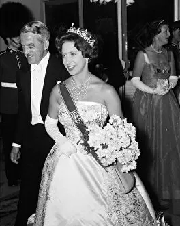 01256 Gallery: Princess Margaret visits Portugal. The Princess at the British Industries Fair dinner in