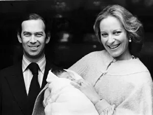Images Dated 17th April 1979: Princess Michael Of Kent presents baby son Frederick to Prince Michael of Kent in April