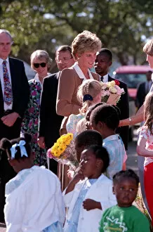 Images Dated 16th July 1993: PRINCESS OF WALES GREETING PEOPLE DURING A VISIT TO CHARITY PROJECTS IN ZIMBABWE - JULY