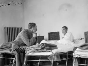 Professer Panes the representitive of the British Foreign Office seen here in hospital in Professer Panes the representitive of the British Foreign Office seen here in hospital in
