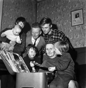 Pulling out vinyl records at her Acton Terrace home in Wigan is Mrs Pulling out vinyl records at her Acton Terrace home in Wigan is Mrs