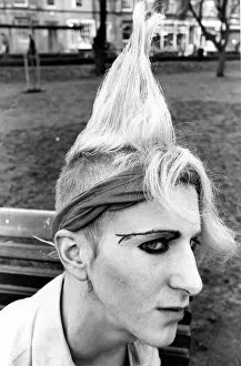 Images Dated 1st September 1983: A punk hairstyle in September 1983