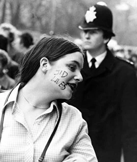 Images Dated 2nd February 1980: Punk Rockers meeting at Sloane Square, London for a march to Hyde Park to commemorate
