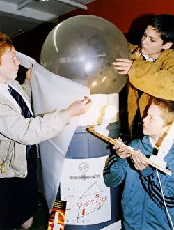 Pupils from St Antony's School help make a giant bulb which is to be used s a central Pupils from St Antony's School help make a giant bulb which is to be used s a central