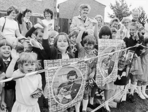 Pupils from St Augustine school wait for Prince Charles Pupils from St Augustine school wait for Prince Charles