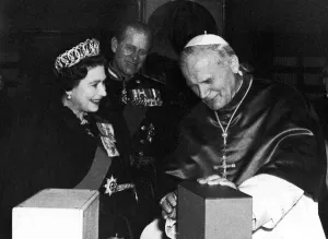 The Queen with the Duke of Edinburgh are pictured with Pope John Paul II during a State The Queen with the Duke of Edinburgh are pictured with Pope John Paul II during a State