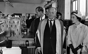 The Queen and the Duke of Edinburgh touring a laboratory of the Haworth Chemistry The Queen and the Duke of Edinburgh touring a laboratory of the Haworth Chemistry