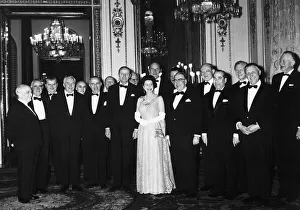 00155 Gallery: Queen Elizabeth entertaining Harold Wilson and other visiting NATO Ministers at