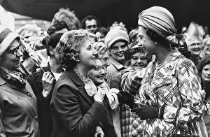 Images Dated 1st July 1974: Queen Elizabeth II chatting to Geordie housewives during her visit to Newcastle 1st