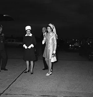 Queen Elizabeth II and her daughter Princess Anne at Heathrow Airport after returning Queen Elizabeth II and her daughter Princess Anne at Heathrow Airport after returning