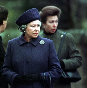 Images Dated 17th March 1996: Queen Elizabeth II greets local residents and lays a wreath of flowers