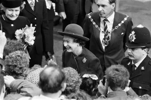 Queen Elizabeth II greets well-wishers at the Parade, Leamington Spa, Warwickshire Queen Elizabeth II greets well-wishers at the Parade, Leamington Spa, Warwickshire