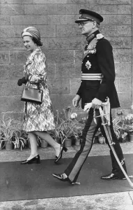 Queen Elizabeth II at Hexham station house. 1st July 1974 Queen Elizabeth II at Hexham station house. 1st July 1974