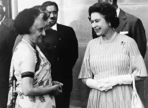 Queen Elizabeth II with Indira Gandhi during the Royal Tour of India November 1983 Queen Elizabeth II with Indira Gandhi during the Royal Tour of India November 1983