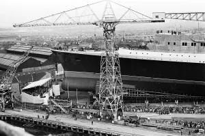 Queen Elizabeth II launching the Cunard Cruise Liner, The QE2 in the Clyde Queen Elizabeth II launching the Cunard Cruise Liner, The QE2 in the Clyde