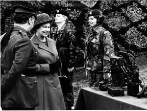 Queen Elizabeth II meets the Signal Corps. The Queen is on her June 1977 Silver Queen Elizabeth II meets the Signal Corps. The Queen is on her June 1977 Silver