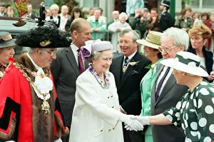 Images Dated 12th June 1991: Queen Elizabeth II and Prince Philip, Duke of Edinburgh at Centenary Square, Birmingham