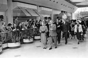 Images Dated 24th March 1989: Queen Elizabeth II and Prince Philip, Duke of Edinburgh visit the new exhibition halls at