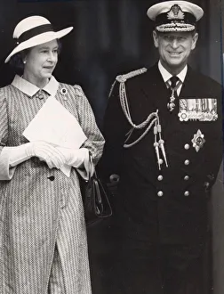Queen Elizabeth II and Prince Philip leaving St Pauls Cathedral after the Falklands War Queen Elizabeth II and Prince Philip leaving St Pauls Cathedral after the Falklands War