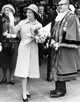 Images Dated 15th July 1977: Queen Elizabeth II and Prince Philip on the North East Leg of The Jubilee Tour 1977 to