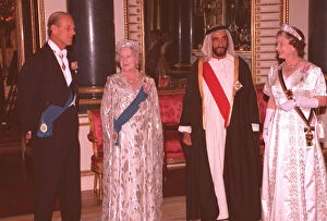 Edinburgh Collection: Queen Elizabeth II with Prince Philip and the Queen Mother July 1989