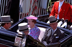 Queen Elizabeth II and Prince Philip at Royal Ascot. June 1989