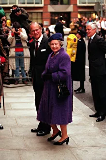 Queen Elizabeth II and Prince Philip visit Coutts Bank in the Strand, London Queen Elizabeth II and Prince Philip visit Coutts Bank in the Strand, London