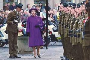 Images Dated 28th November 1991: Queen Elizabeth II and Prince Philip visit Durham The Queen inspects the Durham