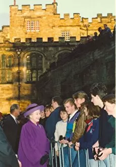 Images Dated 28th November 1991: Queen Elizabeth II and Prince Philip visit Durham - The Queen goes on a walkabout meeting