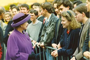 Images Dated 28th November 1991: Queen Elizabeth II and Prince Philip visit Durham - The Queen goes on a walkabout meeting