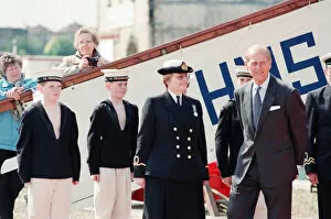 Images Dated 18th May 1993: Queen Elizabeth II and Prince Philip visiting Hartlepool Marina. 18th May 1993